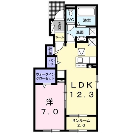 メゾン　ド　フレーシュ下宮永Ｂの物件間取画像